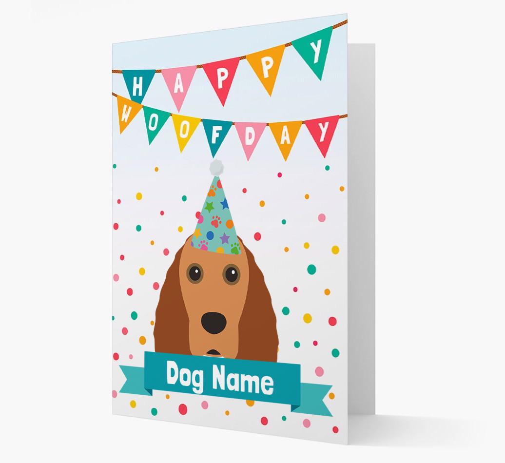 Personalized Card 'Happy Woofday {dogsName}' with {breedCommonName} Icon