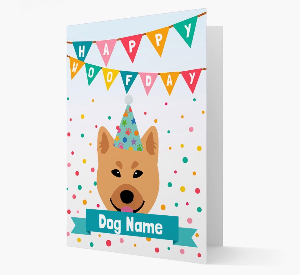 Personalized Card 'Happy Woofday {dogsName}' with {breedCommonName} Icon