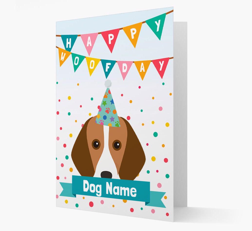 Personalized Card 'Happy Woofday {dogsName}' with {breedCommonName} Icon