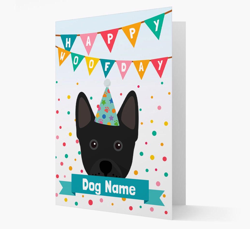 Personalized Card 'Happy Woofday {dogsName}' with {breedCommonName} Icon
