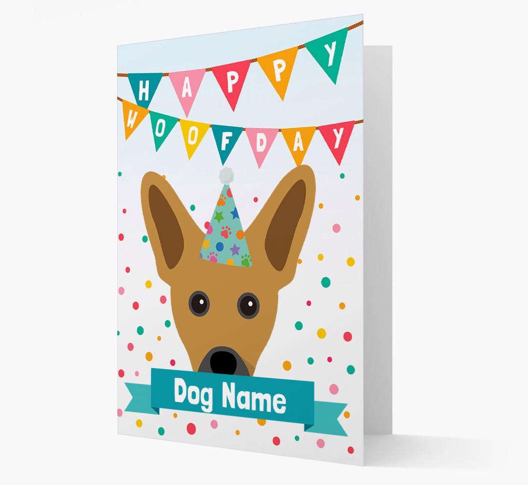 Personalized Card 'Happy Woofday {dogsName}' with {breedCommonName} Icon