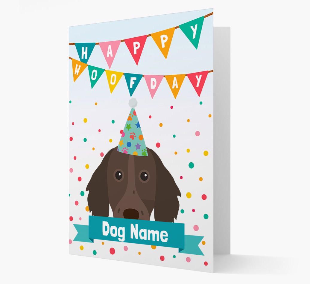 Personalized Card 'Happy Woofday {dogsName}' with {breedCommonName} Icon