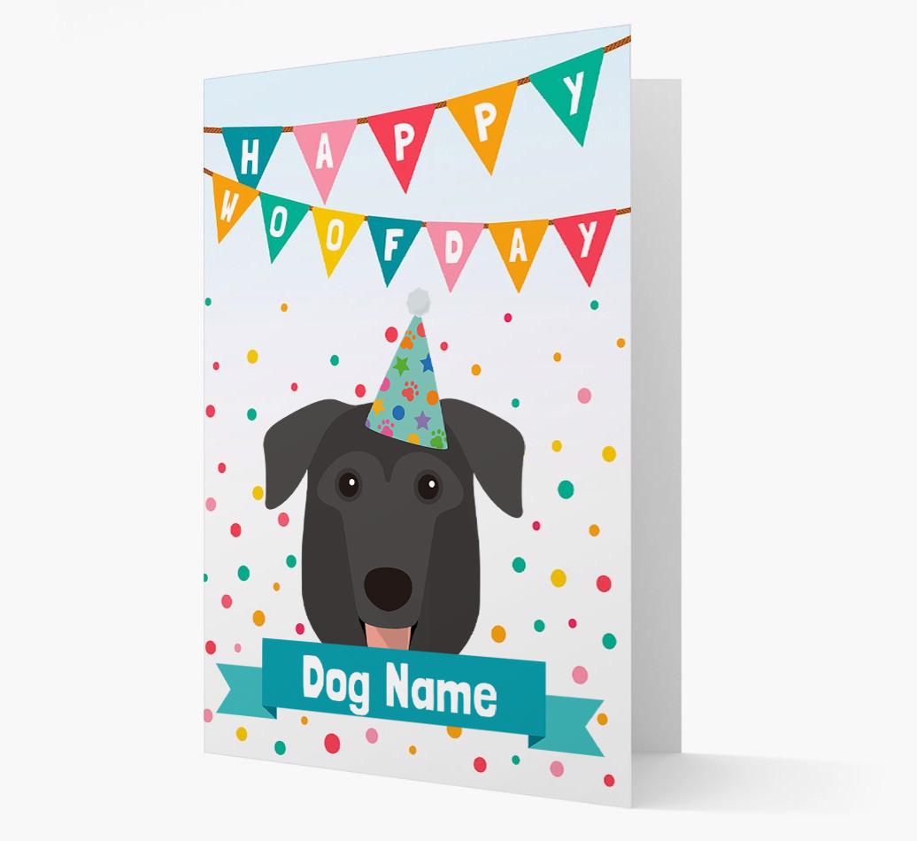 Personalized Card 'Happy Woofday {dogsName}' with {breedCommonName} Icon