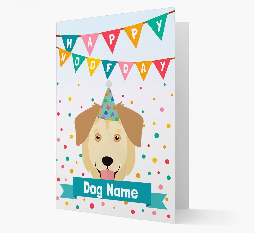 Personalized Card 'Happy Woofday {dogsName}' with {breedCommonName} Icon