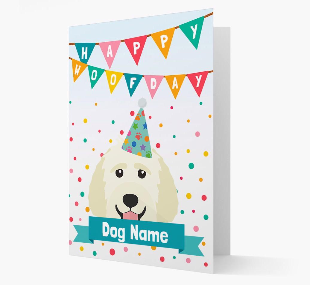 Personalized Card 'Happy Woofday {dogsName}' with {breedCommonName} Icon
