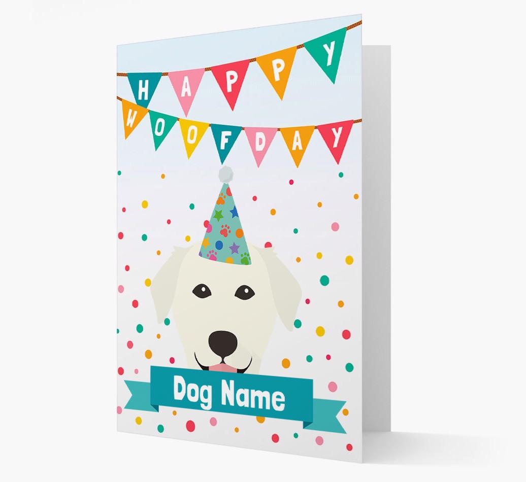 Personalized Card 'Happy Woofday {dogsName}' with {breedCommonName} Icon