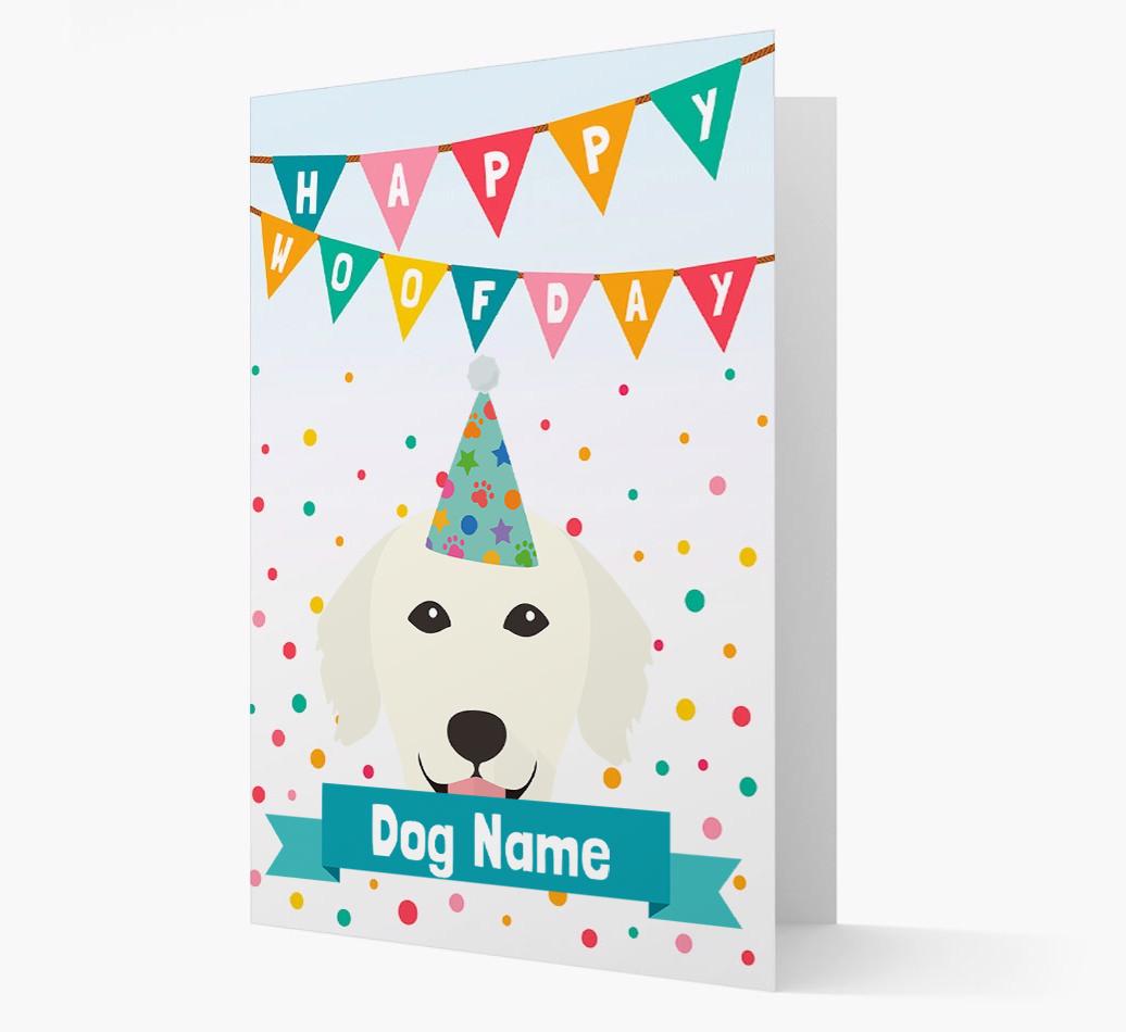 Personalized Card 'Happy Woofday {dogsName}' with {breedCommonName} Icon