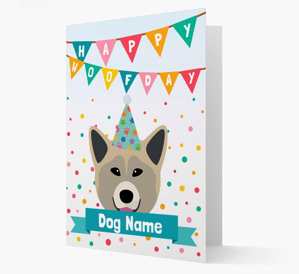 Personalized Card 'Happy Woofday {dogsName}' with {breedCommonName} Icon