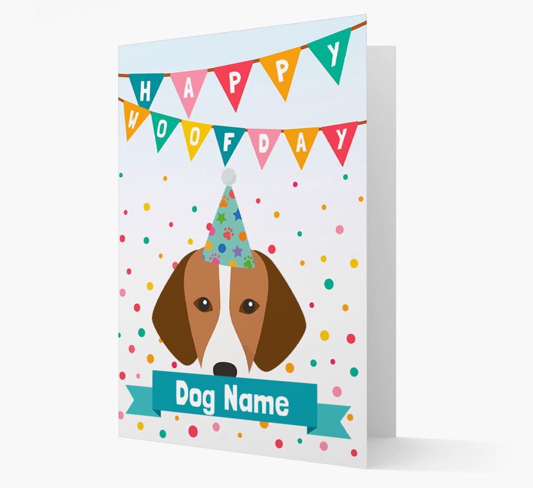 Personalized Card 'Happy Woofday {dogsName}' with {breedCommonName} Icon