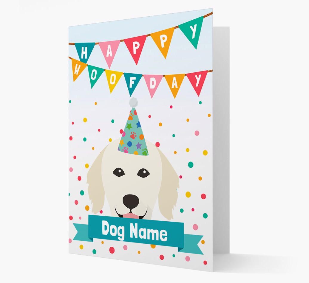 Personalized Card 'Happy Woofday {dogsName}' with {breedCommonName} Icon