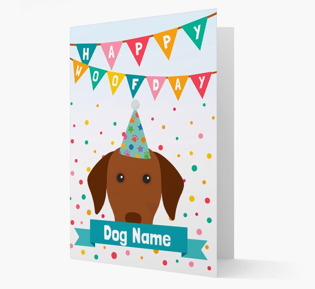 Personalised Card 'Happy Woofday {dogsName}' with {breedCommonName} Icon