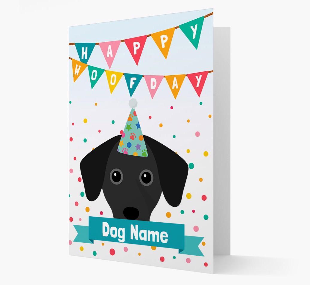 Personalized Card 'Happy Woofday {dogsName}' with {breedCommonName} Icon