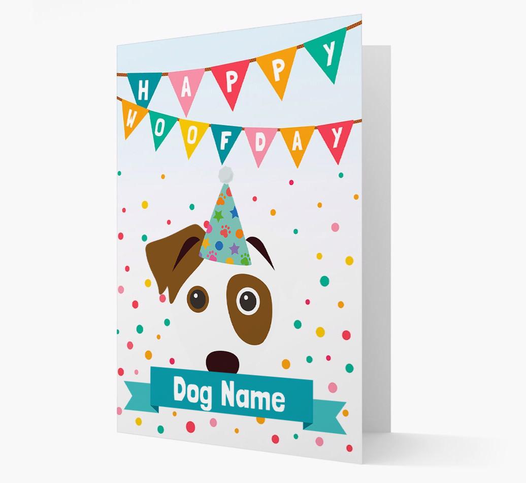 Personalized Card 'Happy Woofday {dogsName}' with {breedCommonName} Icon