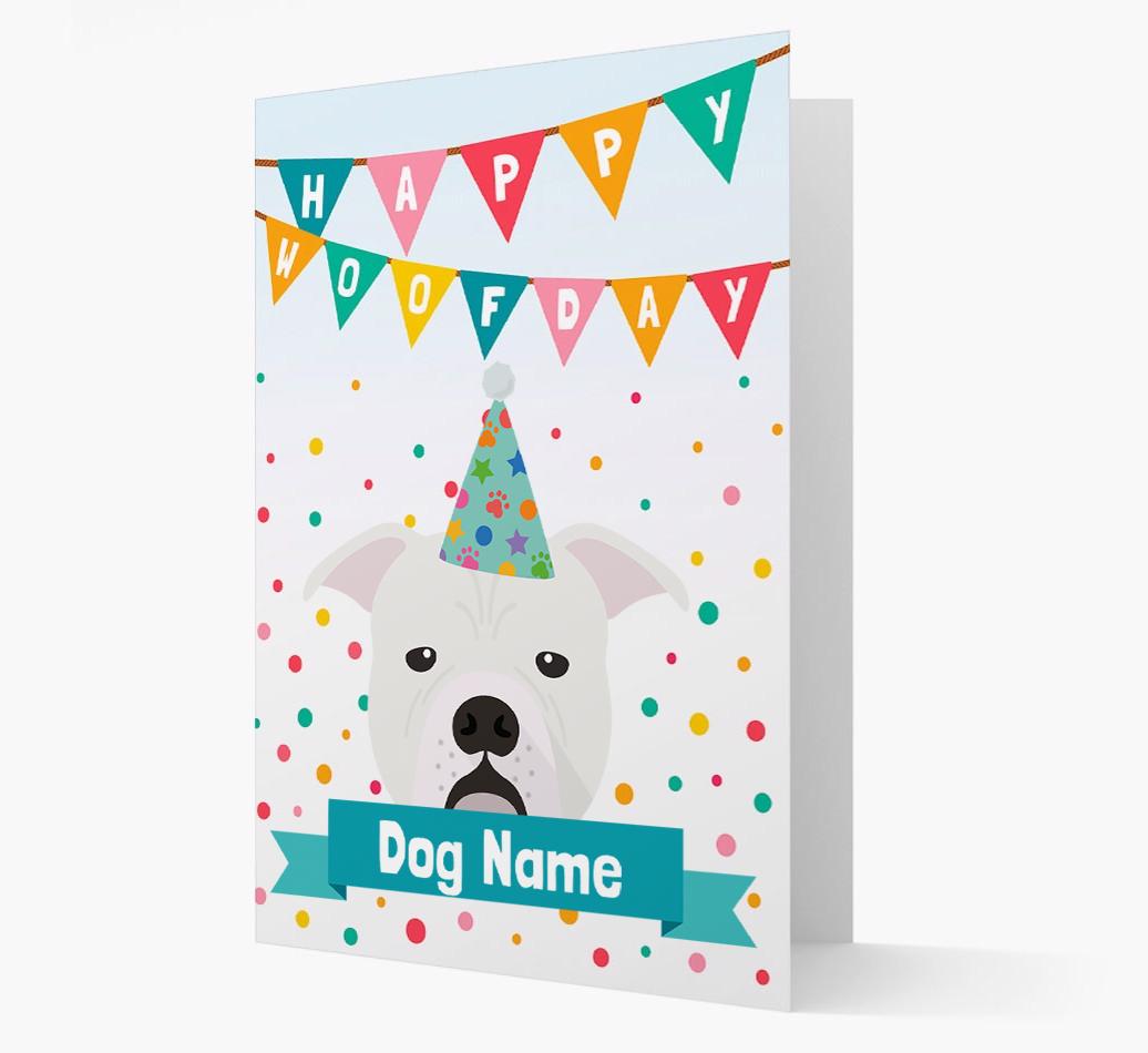 Personalized Card 'Happy Woofday {dogsName}' with {breedCommonName} Icon