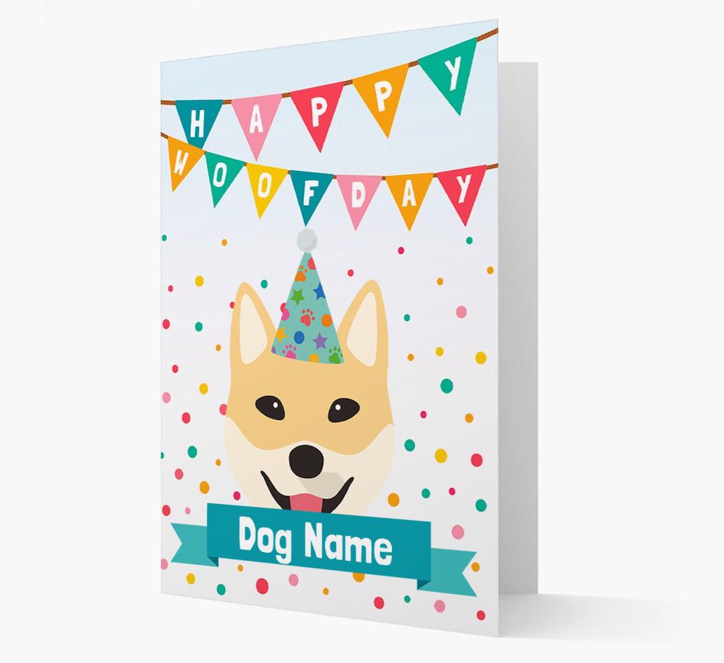 Personalized Card 'Happy Woofday {dogsName}' with {breedCommonName} Icon