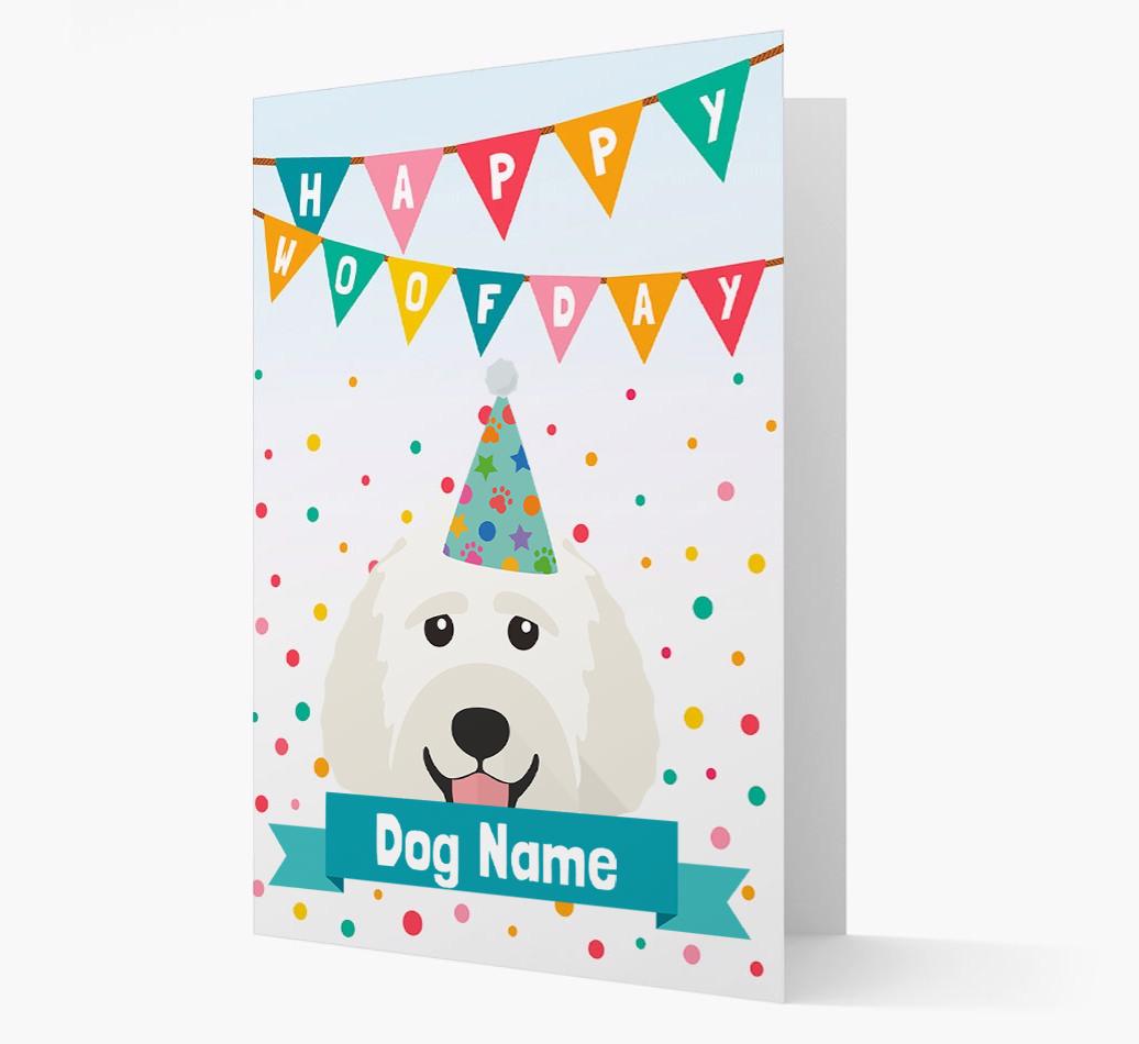 Personalized Card 'Happy Woofday {dogsName}' with {breedCommonName} Icon