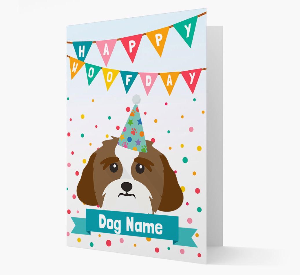 Personalized Card 'Happy Woofday {dogsName}' with {breedCommonName} Icon