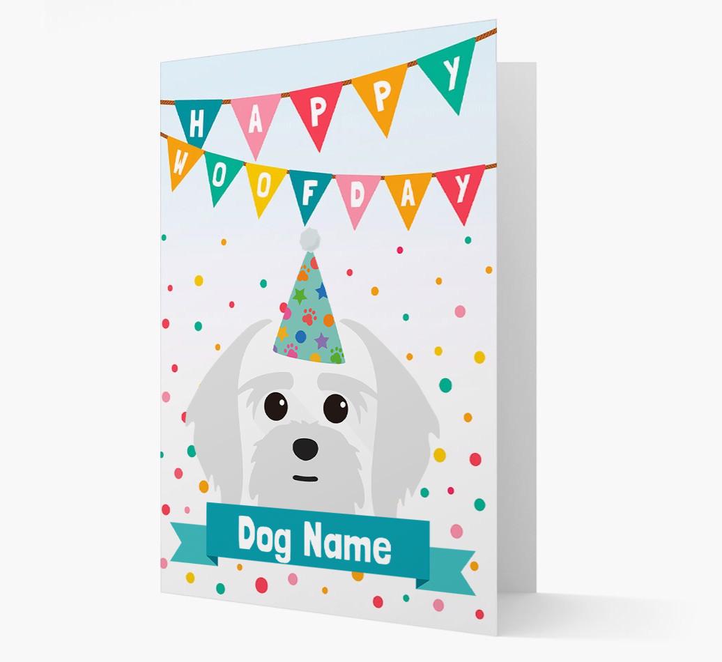 Personalized Card 'Happy Woofday {dogsName}' with {breedCommonName} Icon