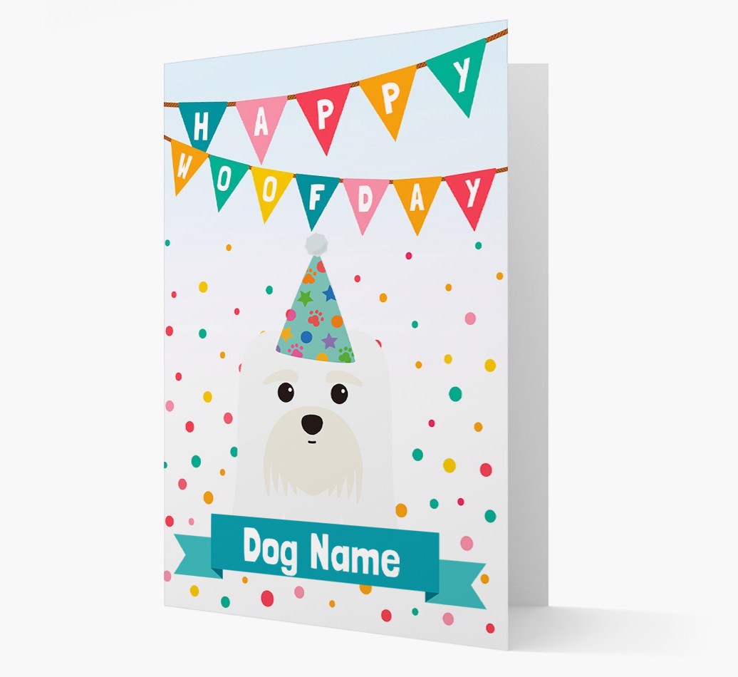 Personalized Card 'Happy Woofday {dogsName}' with {breedCommonName} Icon
