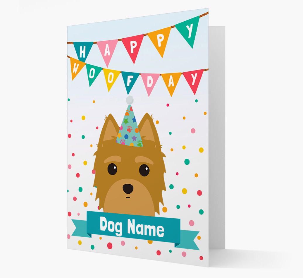 Personalized Card 'Happy Woofday {dogsName}' with {breedCommonName} Icon