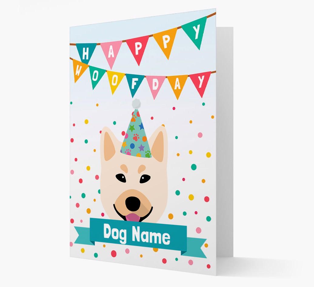 Personalized Card 'Happy Woofday {dogsName}' with {breedCommonName} Icon