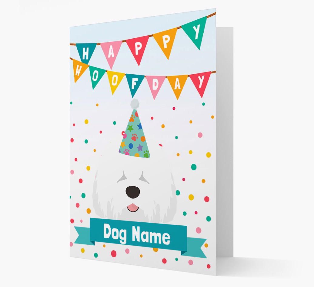Personalized Card 'Happy Woofday {dogsName}' with {breedCommonName} Icon