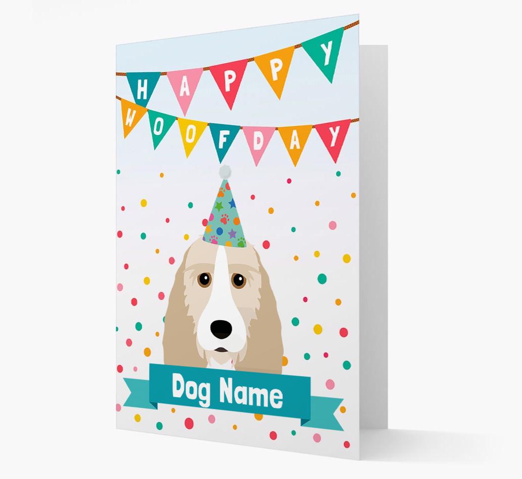 Personalized Card 'Happy Woofday {dogsName}' with {breedCommonName} Icon