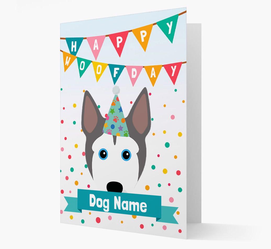 Personalized Card 'Happy Woofday {dogsName}' with {breedCommonName} Icon
