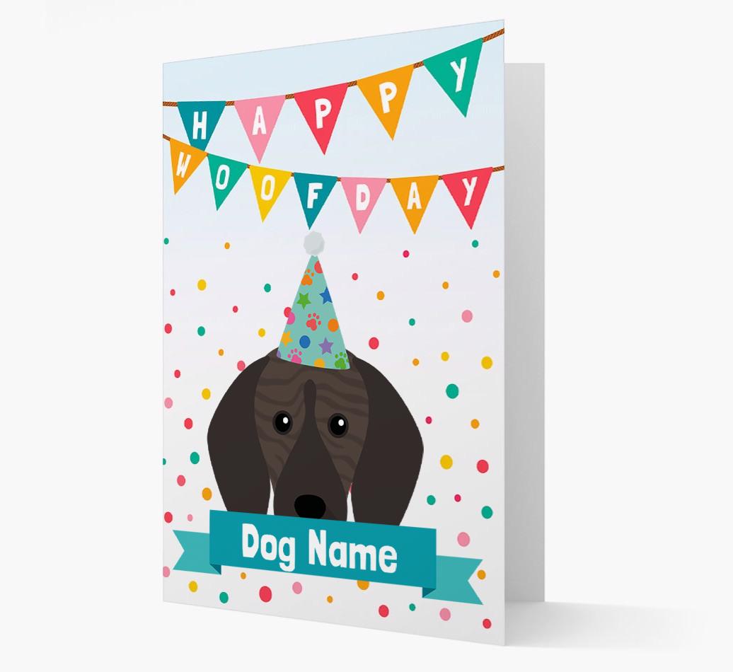 Personalized Card 'Happy Woofday {dogsName}' with {breedCommonName} Icon