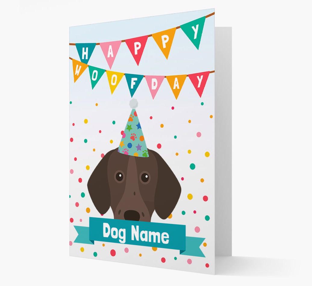 Personalized Card 'Happy Woofday {dogsName}' with {breedCommonName} Icon