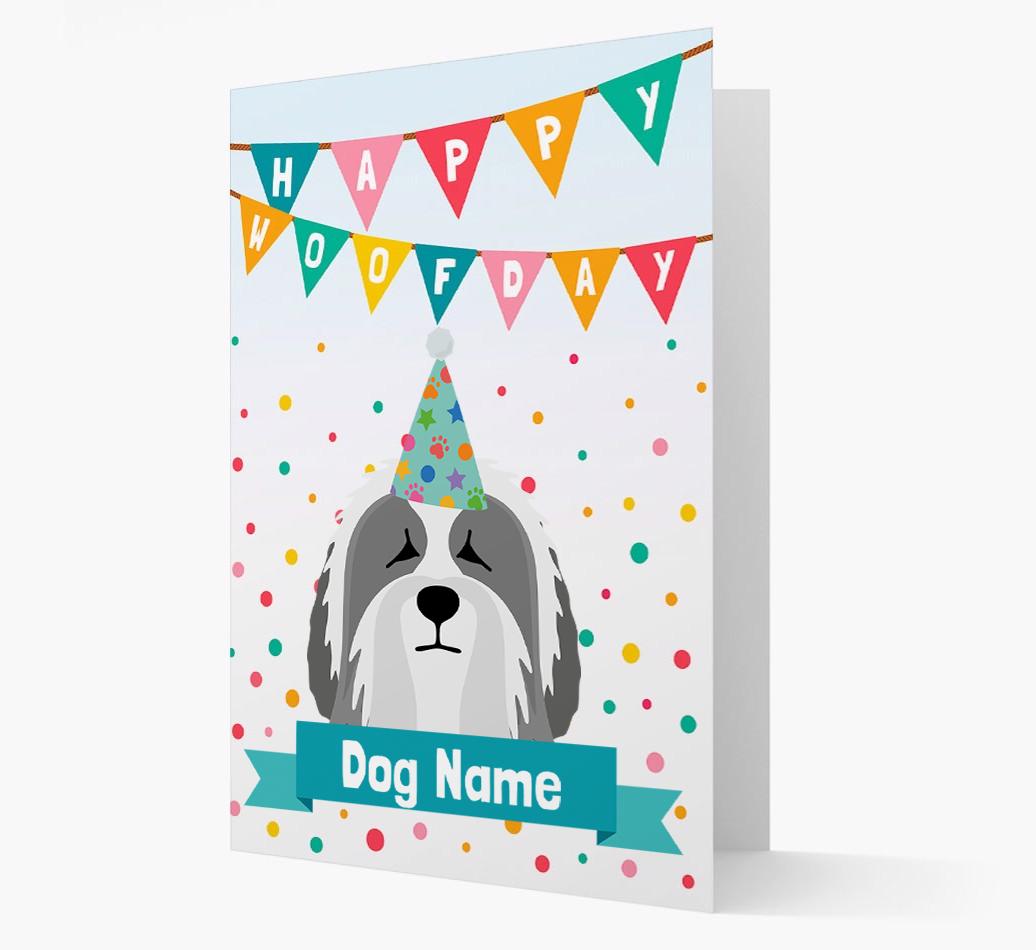 Personalized Card 'Happy Woofday {dogsName}' with {breedCommonName} Icon