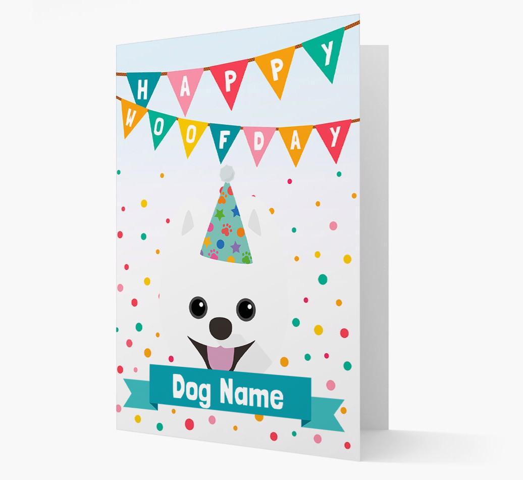 Personalized Card 'Happy Woofday {dogsName}' with {breedCommonName} Icon