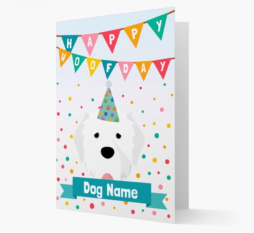 Personalized Card 'Happy Woofday {dogsName}' with {breedCommonName} Icon