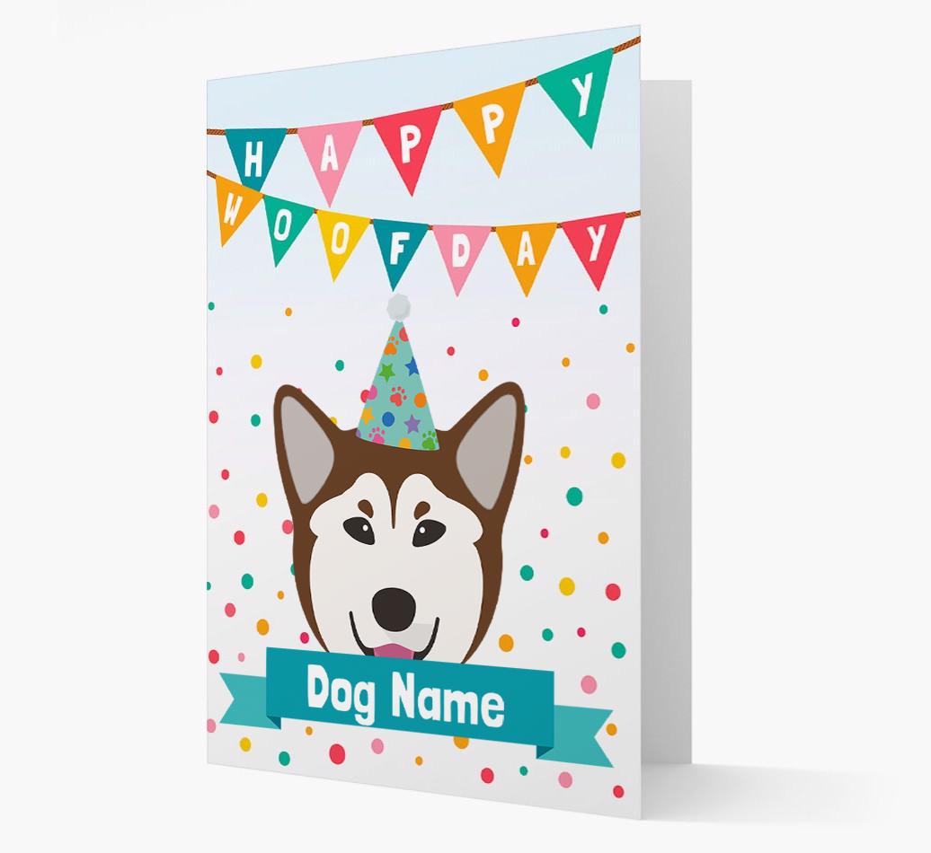 Personalized Card 'Happy Woofday {dogsName}' with {breedCommonName} Icon