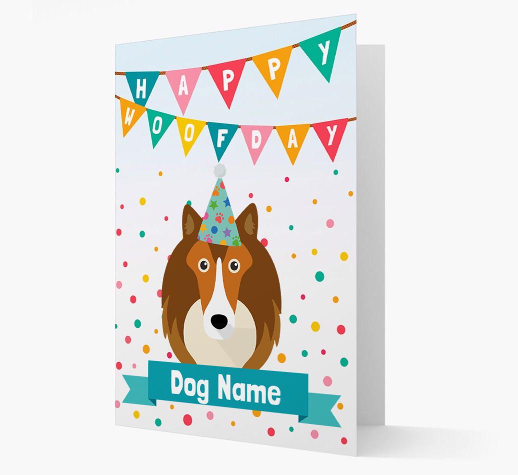 Personalized Card 'Happy Woofday {dogsName}' with {breedCommonName} Icon