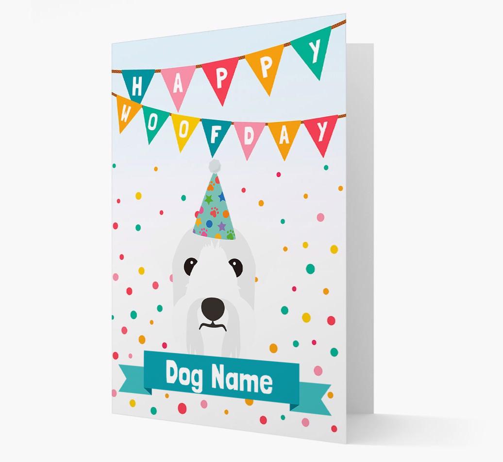 Personalized Card 'Happy Woofday {dogsName}' with {breedCommonName} Icon