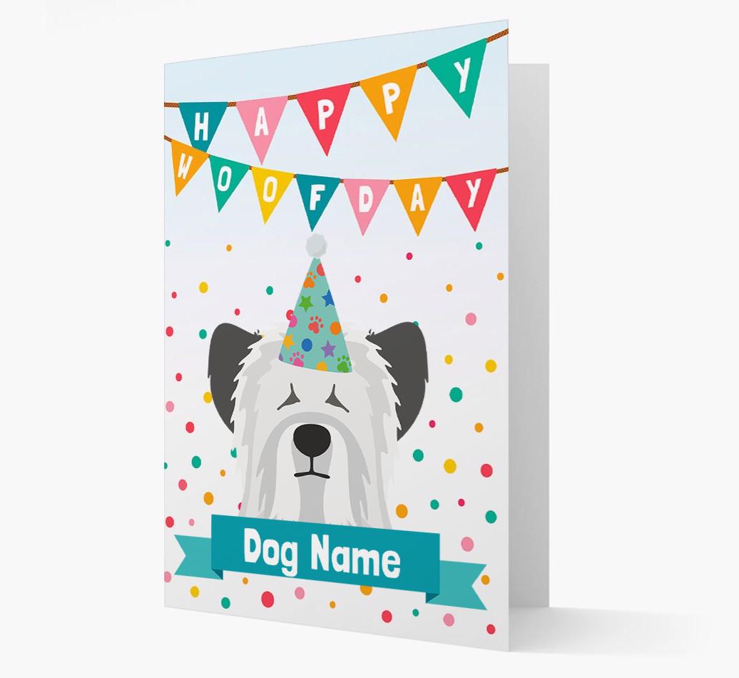 Personalized Card 'Happy Woofday {dogsName}' with {breedCommonName} Icon