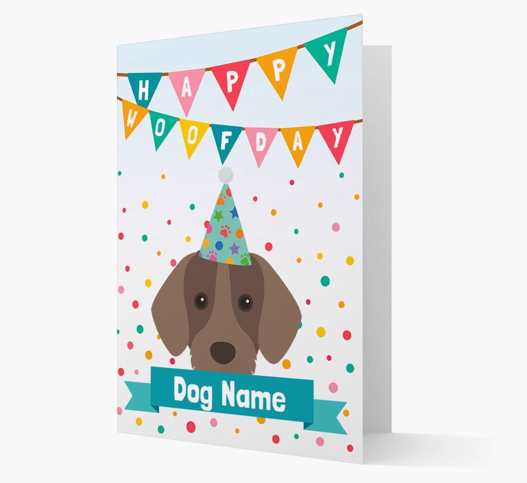 Personalized Card 'Happy Woofday {dogsName}' with {breedCommonName} Icon