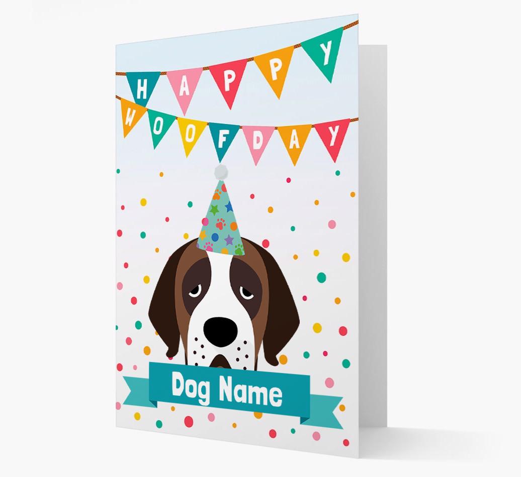 Personalized Card 'Happy Woofday {dogsName}' with {breedCommonName} Icon