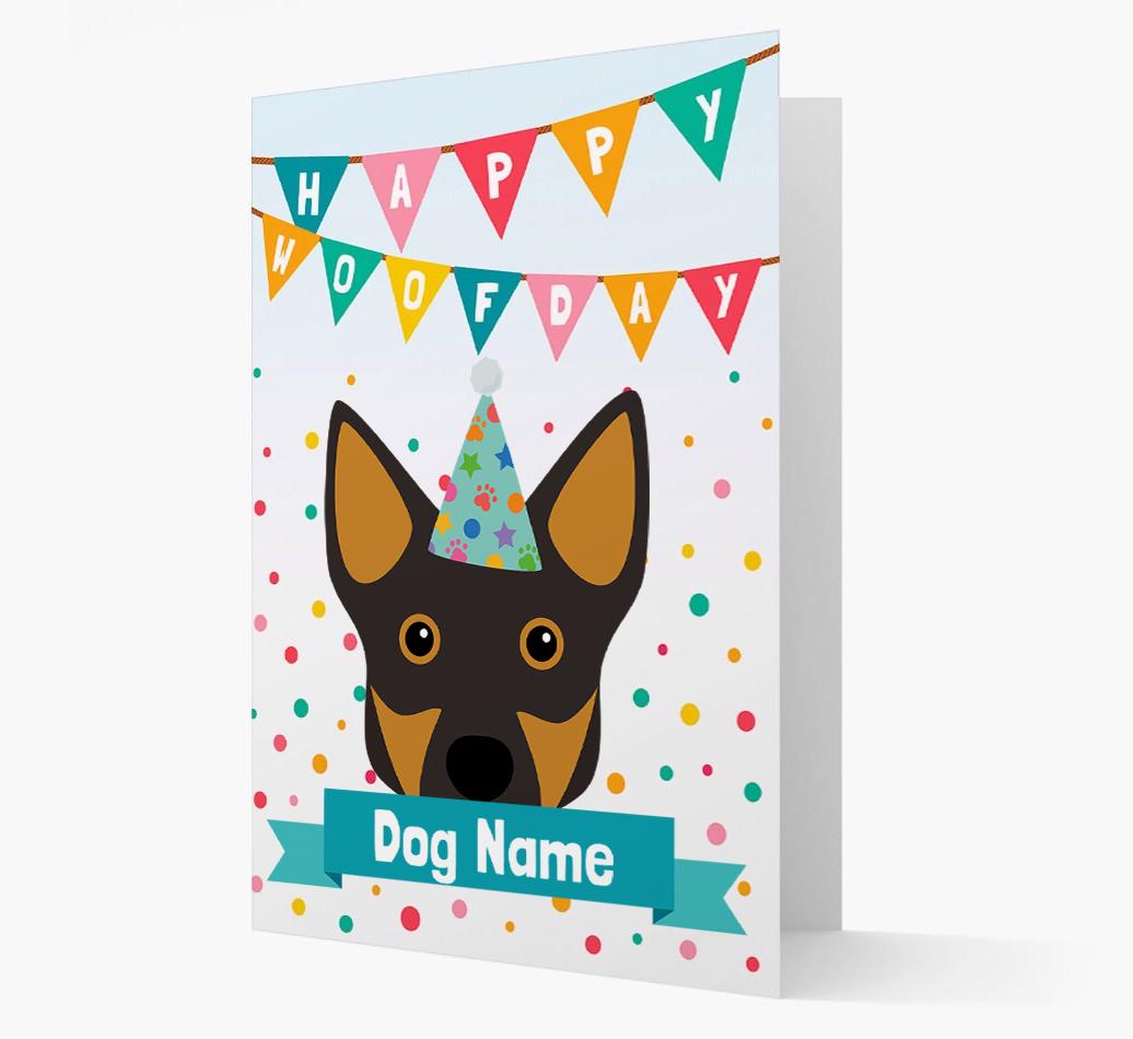 Personalized Card 'Happy Woofday {dogsName}' with {breedCommonName} Icon