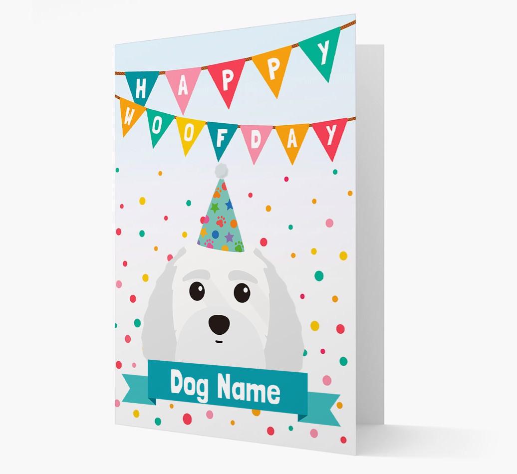 Personalized Card 'Happy Woofday {dogsName}' with {breedCommonName} Icon