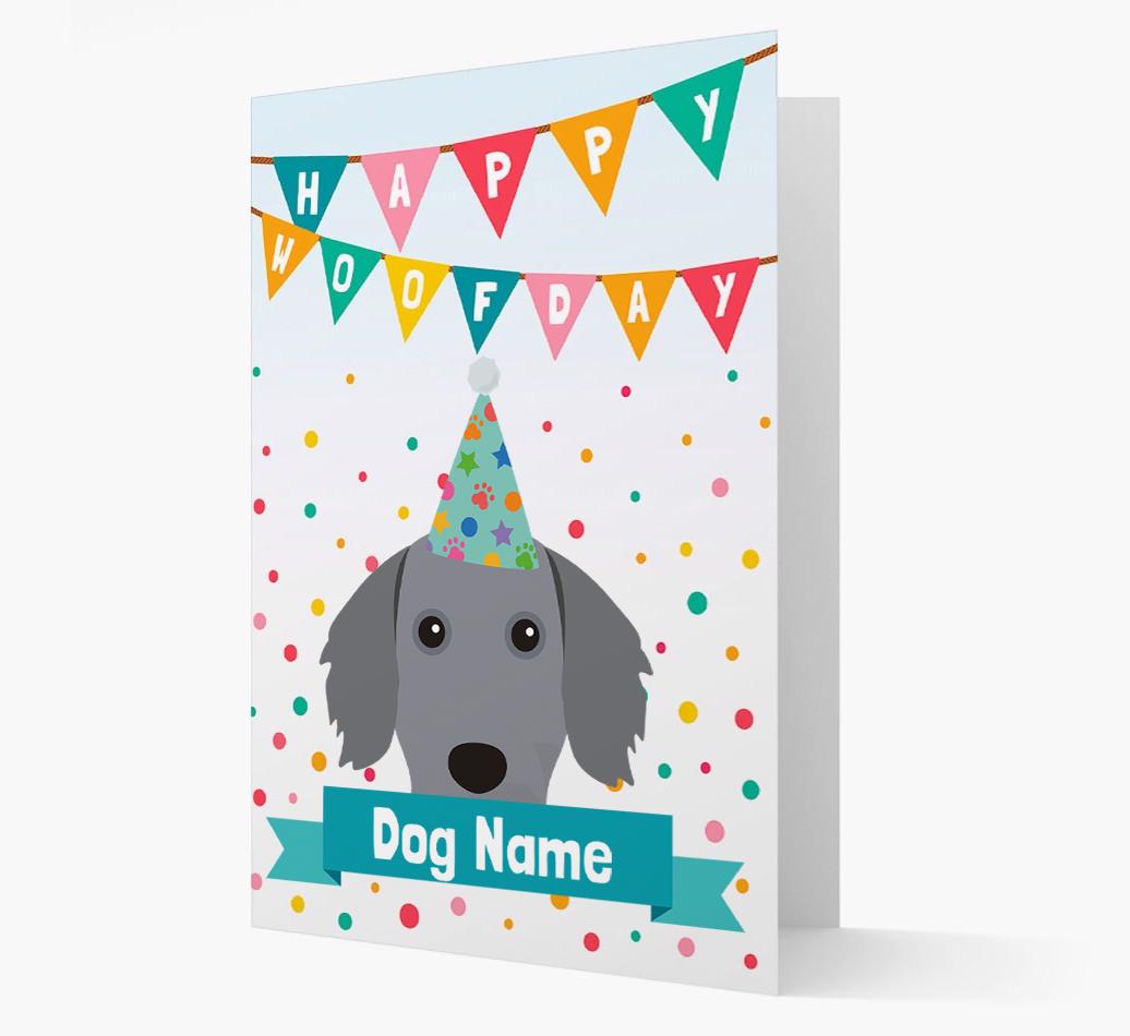 Personalized Card 'Happy Woofday {dogsName}' with {breedCommonName} Icon