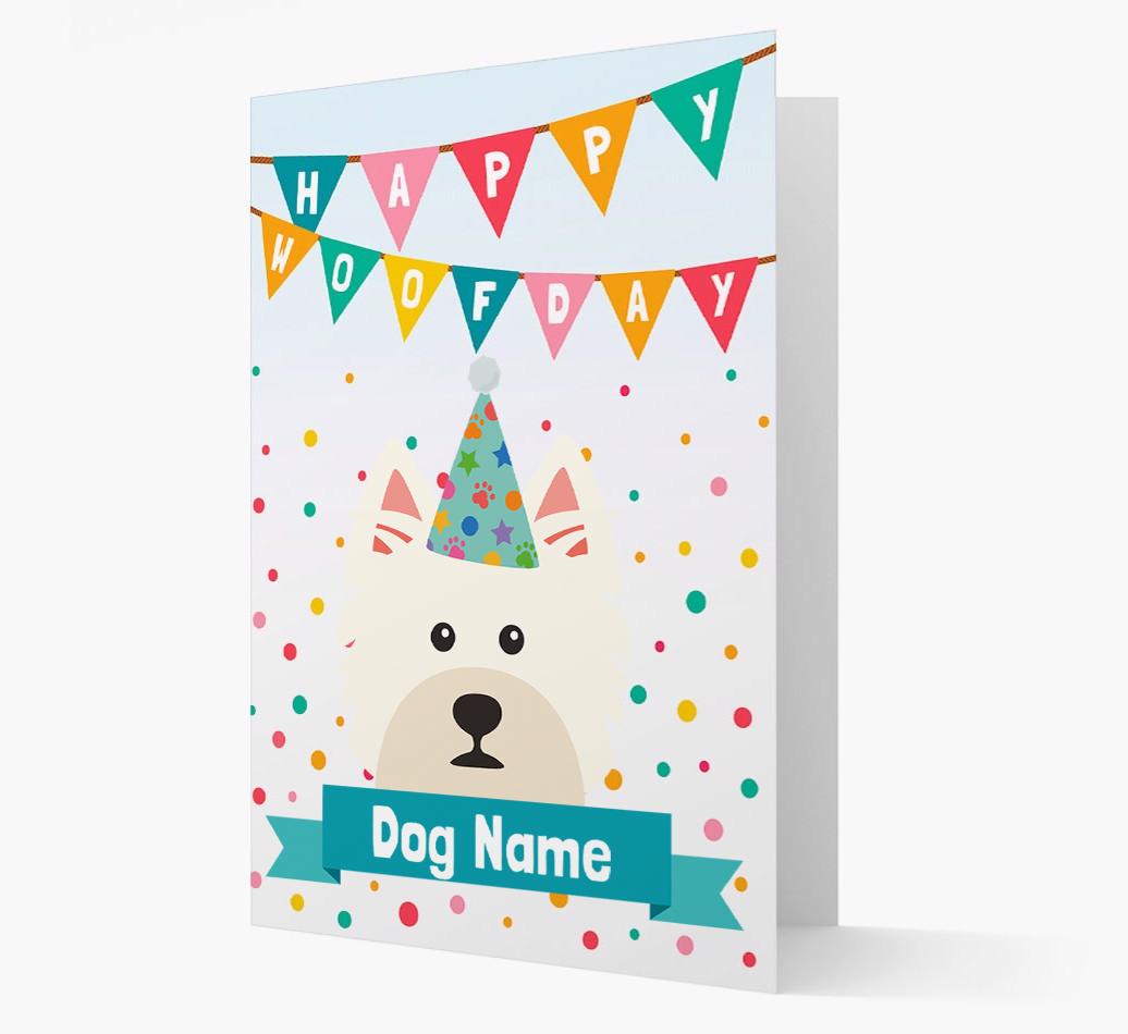 Personalized Card 'Happy Woofday {dogsName}' with {breedCommonName} Icon
