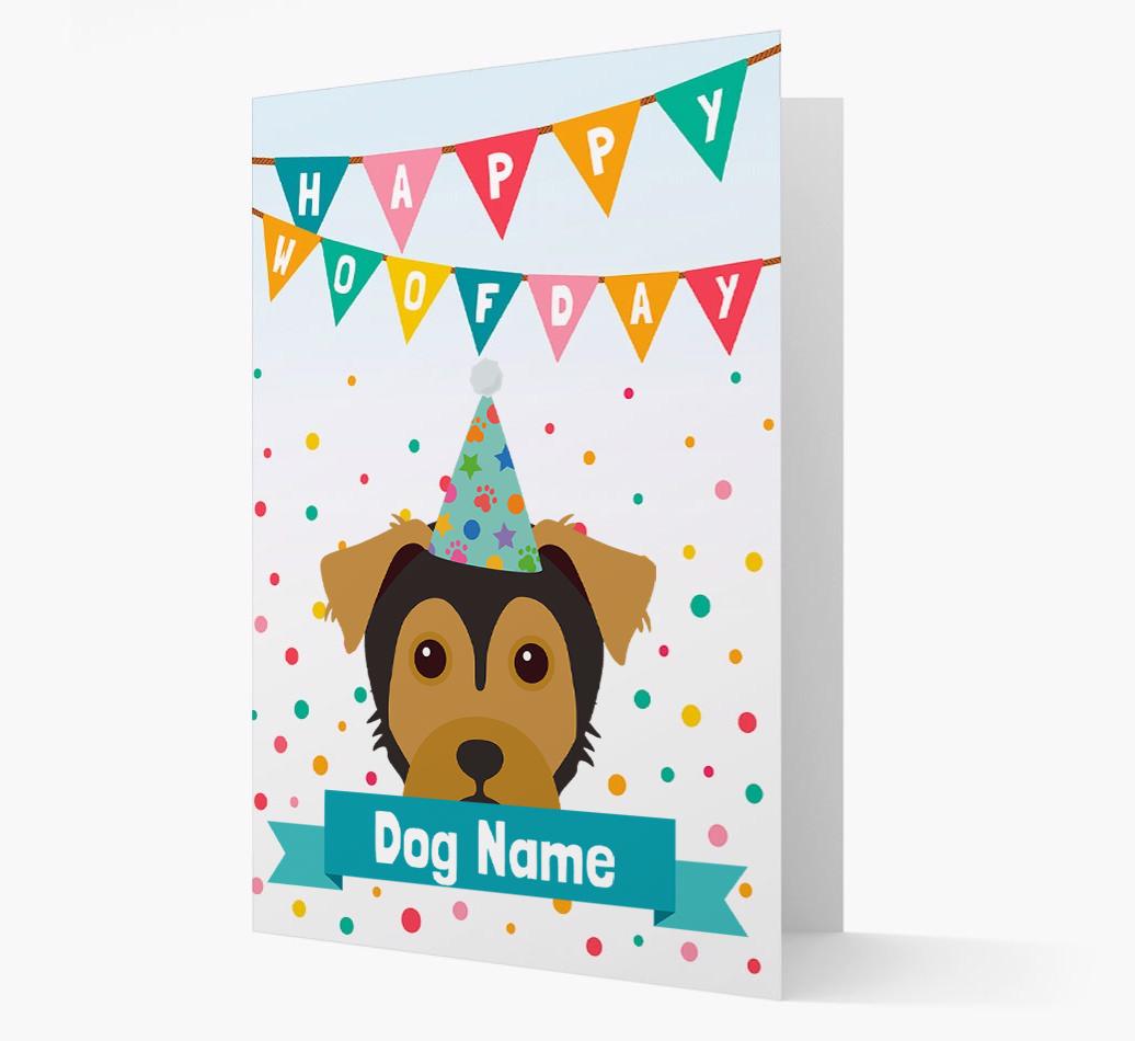 Personalized Card 'Happy Woofday {dogsName}' with {breedCommonName} Icon