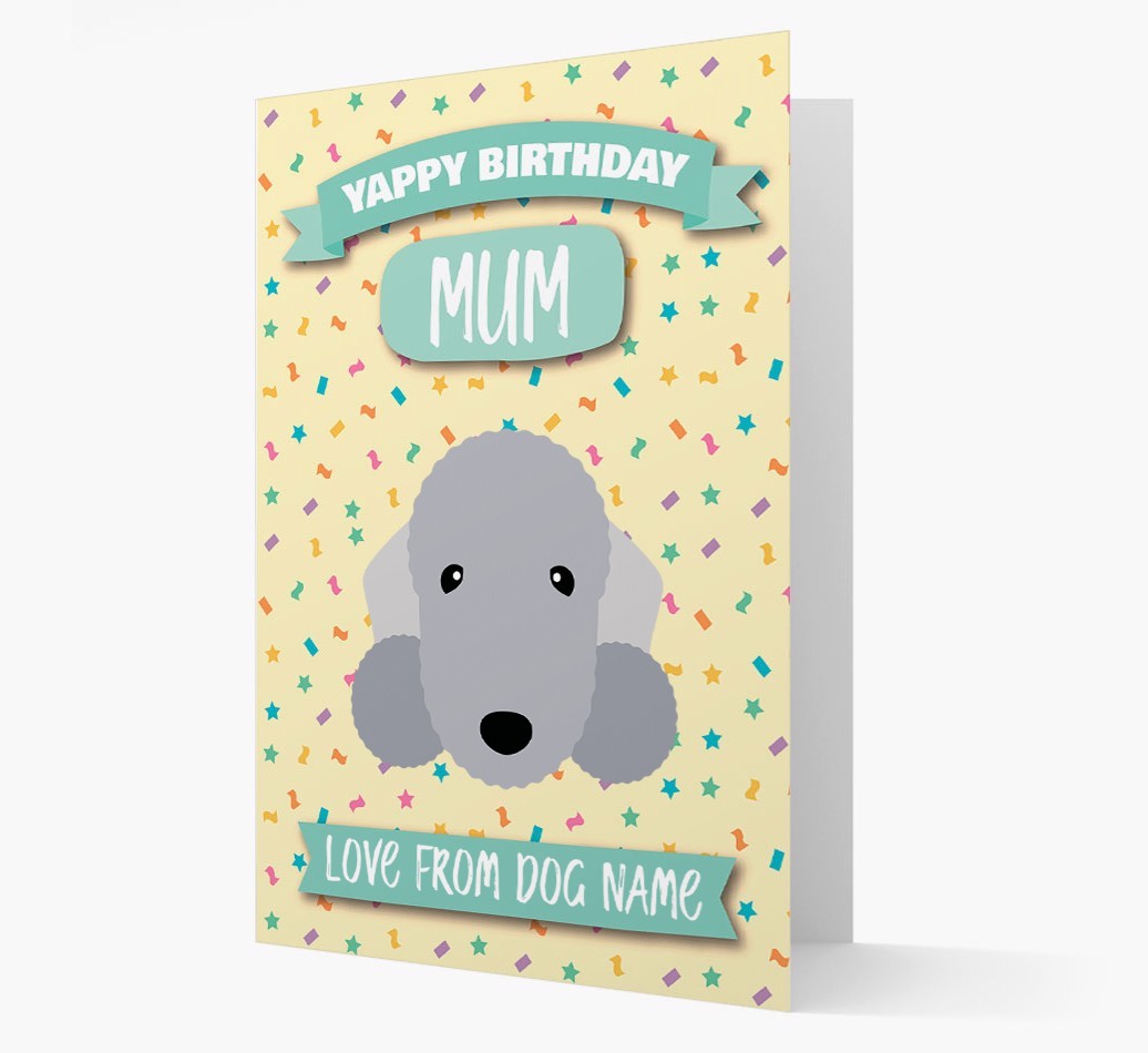 Personalised Card 'Yappy Birthday Mum' with {breedCommonName} Icon