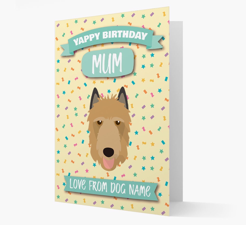 Personalised Card 'Yappy Birthday Mum' with {breedCommonName} Icon
