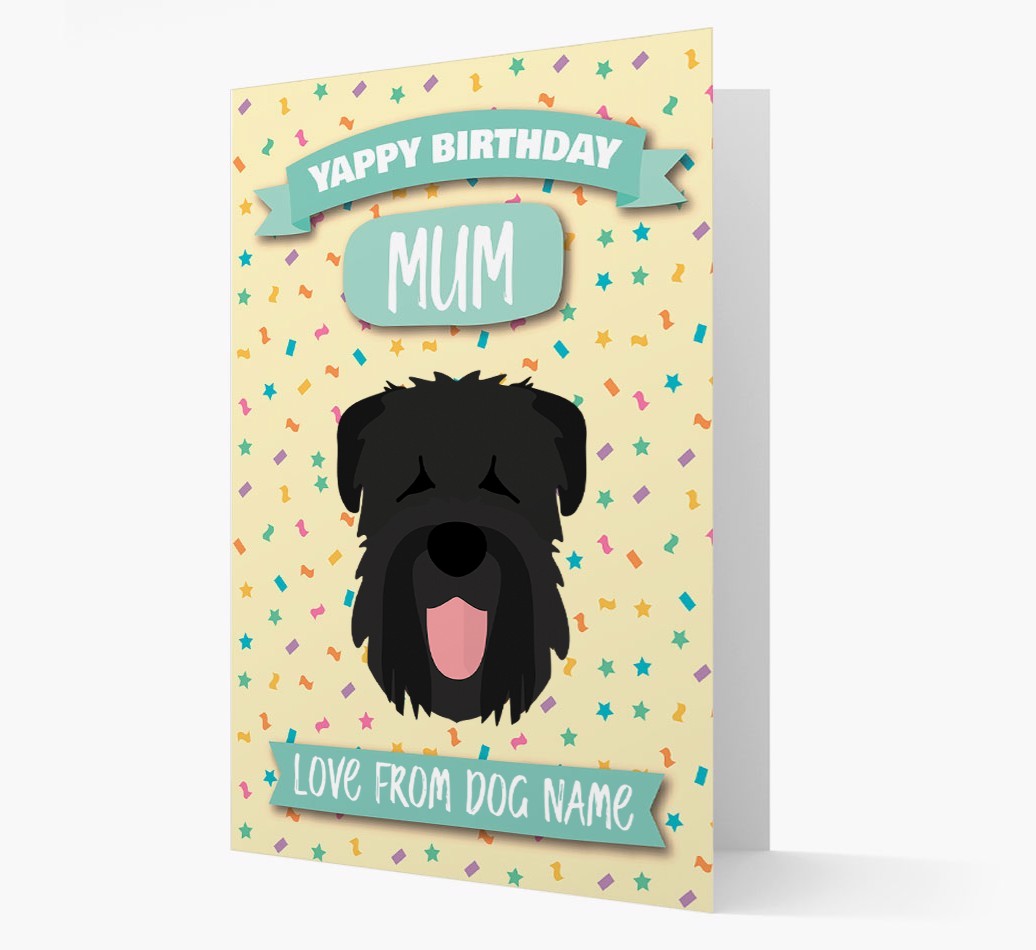Personalised Card 'Yappy Birthday Mum' with {breedCommonName} Icon