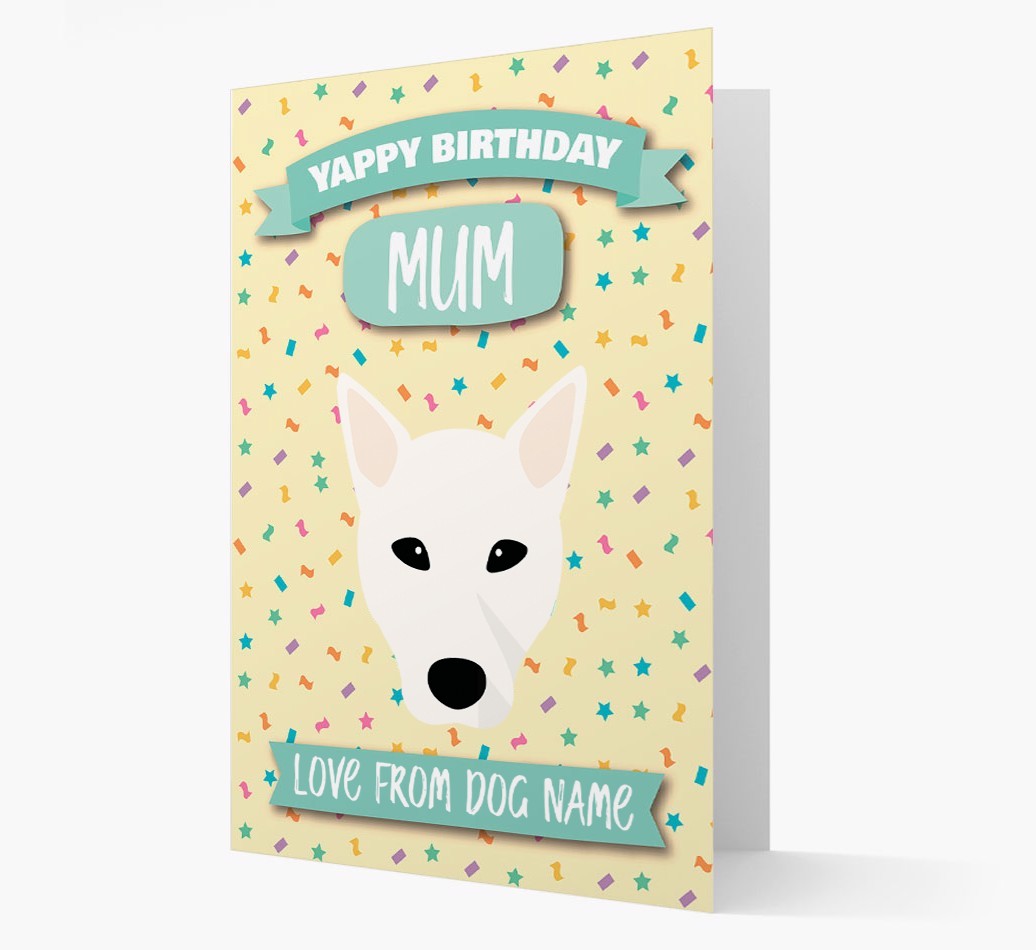 Personalised Card 'Yappy Birthday Mum' with {breedCommonName} Icon