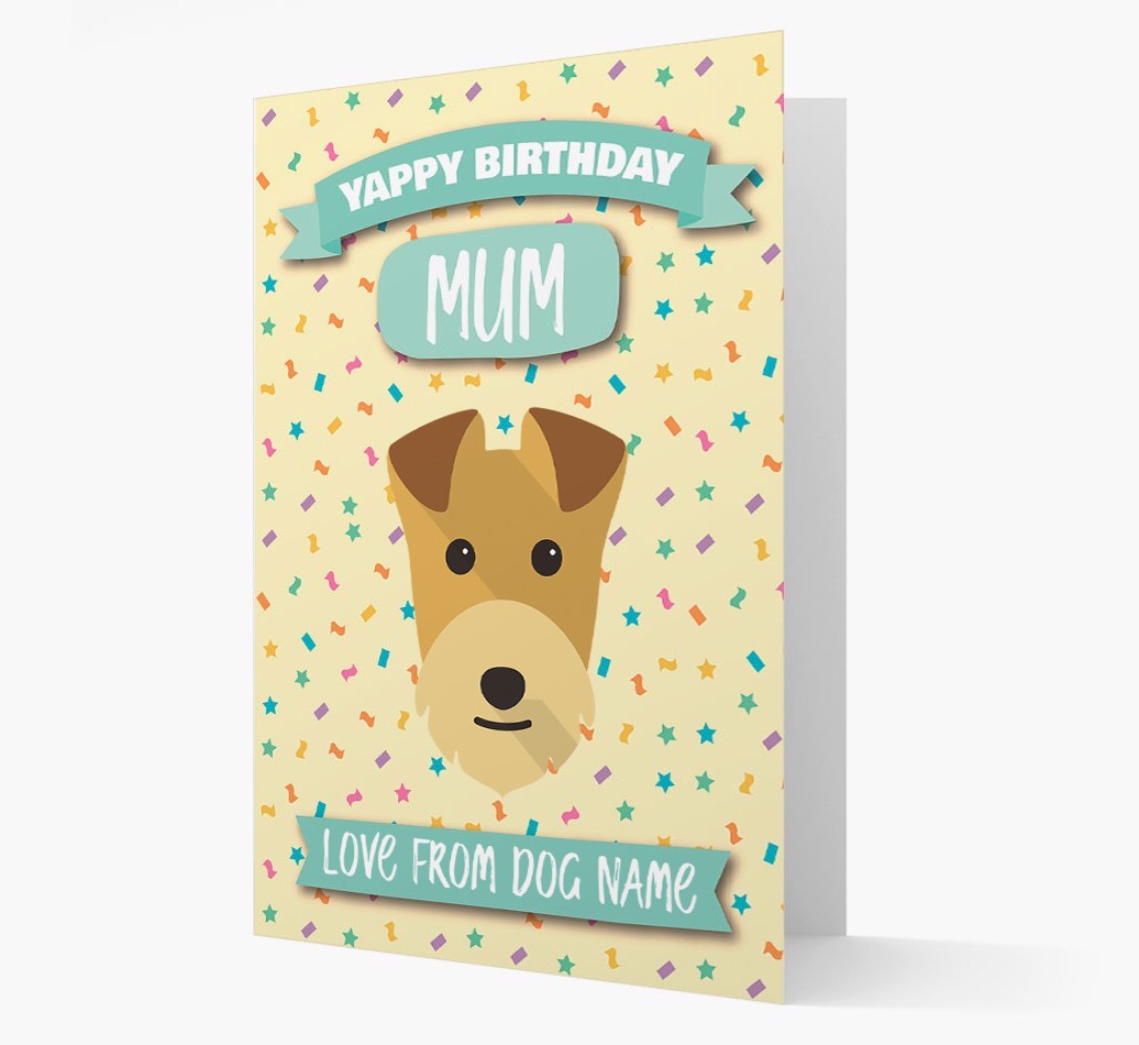 Personalised Card 'Yappy Birthday Mum' with {breedCommonName} Icon