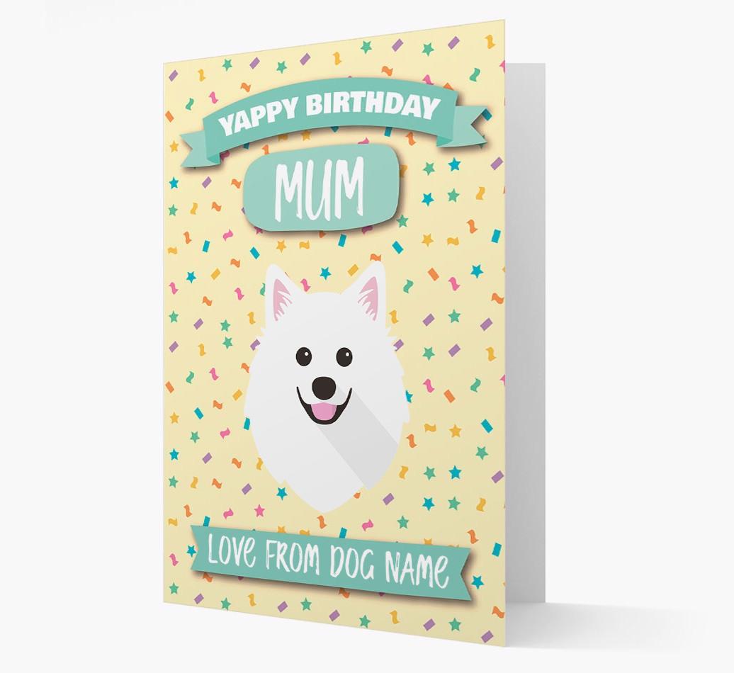 Personalised Card 'Yappy Birthday Mum' with {breedCommonName} Icon